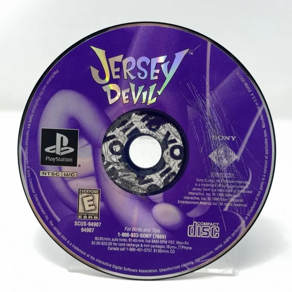 Jersey Devil Sony PlayStation PS1 1998 Disc Only Tested